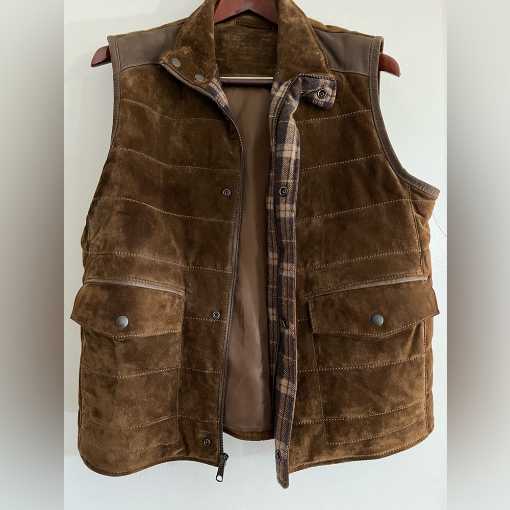 Men’s Roundtree & Yorke Brown Leather Vest